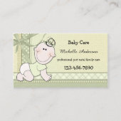 Pastel Green Baby Care Baby Sitter Visitekaartje (Voorkant)