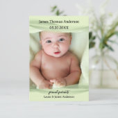 Pastel Green Baby Foto Aankondiging Geboorte (Staand voorkant)
