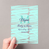 Pastel green baby in bloom monogram baby shower te acryl uitnodigingen (Insitu (Draagbaar))