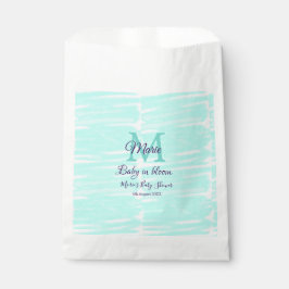 Pastel green baby in bloom monogram baby shower te bedankzakje