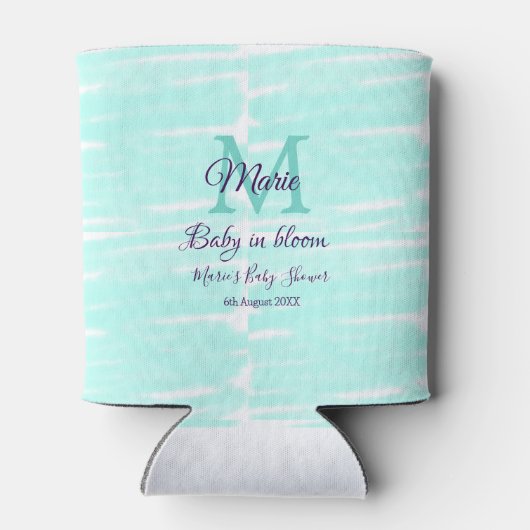 Pastel green baby in bloom monogram baby shower te blikjeskoeler (Achterkant)