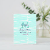 Pastel green baby in bloom monogram baby shower te briefkaart (Staand voorkant)