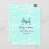 Pastel green baby in bloom monogram baby shower te briefkaart (Voorkant / Achterkant)