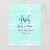 Pastel green baby in bloom monogram baby shower te briefkaart (Voorkant)