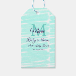 Pastel green baby in bloom monogram baby shower te cadeaulabel