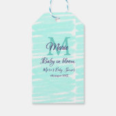Pastel green baby in bloom monogram baby shower te cadeaulabel (Achterkant)