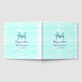 Pastel green baby in bloom monogram baby shower te gastenboek (Volledig)