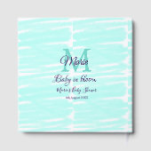 Pastel green baby in bloom monogram baby shower te gastenboek (Achterkant)