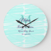 Pastel green baby in bloom monogram baby shower te grote klok (Voorkant)
