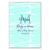 Pastel green baby in bloom monogram baby shower te kaart (Achterkant)