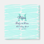 Pastel green baby in bloom monogram baby shower te magneet (Voorkant)