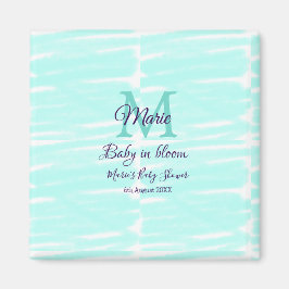 Pastel green baby in bloom monogram baby shower te magneet