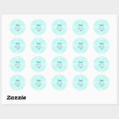 Pastel green baby in bloom monogram baby shower te ronde sticker (Vel)