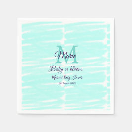 Pastel green baby in bloom monogram baby shower te servet