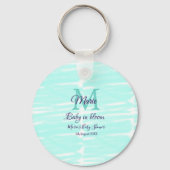 Pastel green baby in bloom monogram baby shower te sleutelhanger (Voorkant)