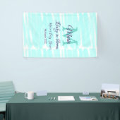 Pastel green baby in bloom monogram baby shower te spandoek (Beurs)
