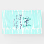 Pastel green baby in bloom monogram baby shower te spandoek (Horizontaal)