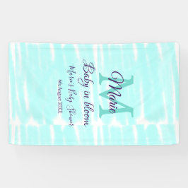 Pastel green baby in bloom monogram baby shower te spandoek