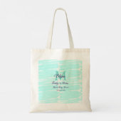 Pastel green baby in bloom monogram baby shower te tote bag (Achterkant)