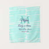 Pastel green baby in bloom monogram baby shower te wandkleed (Voorkant)