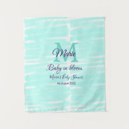 Pastel green baby in bloom monogram baby shower te wandkleed