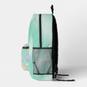 Pastel Green Backpack –Minimalist Aesthetic Travel Bedrukte Rugzak (Rechts)