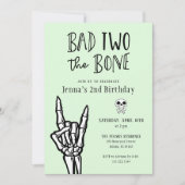 Pastel Green Bad Two The Bone 2e verjaardagsfeestj Kaart (Voorkant)