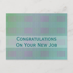 pastel green blauwgroen felicitaties job briefkaart