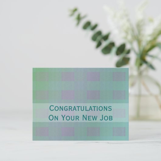 Pastel Green blauwgroen Gefeliciteerd Job Briefkaart (Staand voorkant)