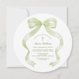 Pastel Green Bow doop Kaart