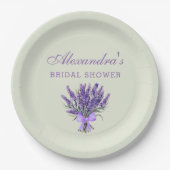 Pastel Green Bow Flowers Lavendel Vrijgezellenfees Papieren Bordje (Voorkant)