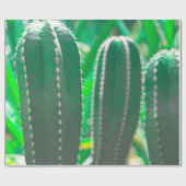 Pastel Green cactus plant verlaat pastel Cadeaupapier (Vlak)
