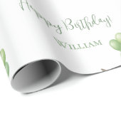 Pastel Green Car & Ballon Wrapping Paper Cadeaupapier (Rol Hoek)