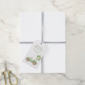 Pastel Green Car & Balloon Gift Label Cadeaulabel (Met Touw)