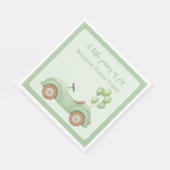 Pastel Green Car & Balloon - Papieren servet (Hoek)