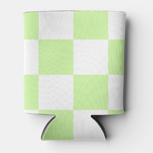 Pastel Green Checkerboard Retro Moderne Cheques Blikjeskoeler (Voorkant)