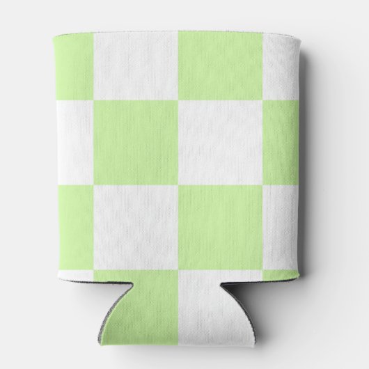 Pastel Green Checkerboard Retro Moderne Cheques Blikjeskoeler (Achterkant)