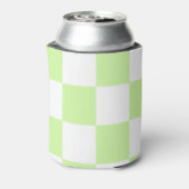 Pastel Green Checkerboard Retro Moderne Cheques Blikjeskoeler (Blikje Achterkant)
