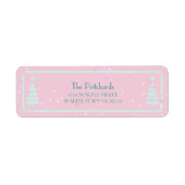 Pastel Green Christmas Tree Retour Adres Label (Voorkant)