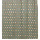 Pastel Green Curtain Groovy 70s Floral Accent Douchegordijn (Voorkant)