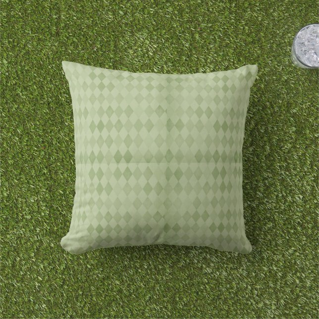 Pastel Green Diamonds Buitenkussen (Gras)