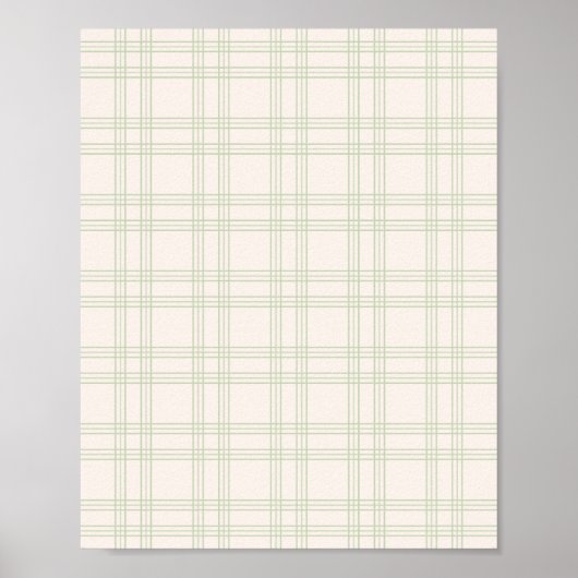 Pastel Green en Cream Gingham Poster (Voorkant)