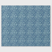 Pastel Green en Navy Blue Floral Paisley Pattern Cadeaupapier (Vlak)