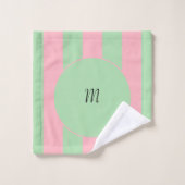 Pastel Green en roze Bad Handdoek (Wasdoekje)
