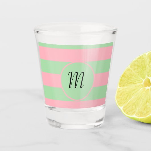Pastel Green en roze Shot Glas (Voorkant)