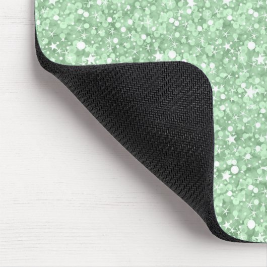 Pastel Green Faux Disco Glitter & Sparkles Muismat (Hoek)