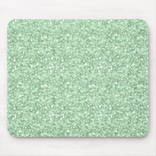 Pastel Green Faux Disco Glitter & Sparkles Muismat (Voorkant)
