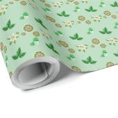 Pastel Green Floral Gift Wrap Cadeaupapier (Rol Hoek)