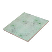 Pastel Green Floral Print Japans patroon Tegeltje (Zijkant)