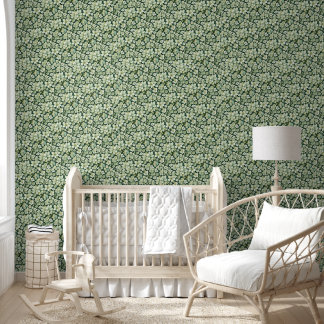 Pastel Green Floral Wallpaper Behang